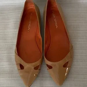 Via Spiga Shoes Via Spiga Pointed Toe Tan Leather Womens Shoes